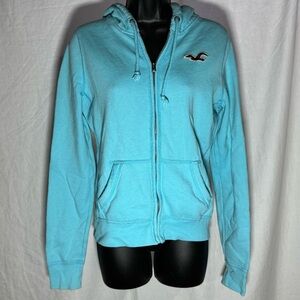 Hollister Y2K Light Blue Zip Up Jacket Size Large